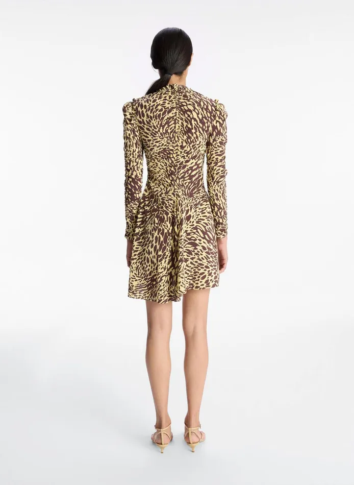 Women Dresses ALC Marcie Silk Mini Dress Golden Hazechocolate Plum
