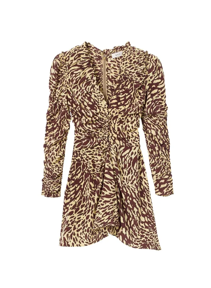 Women Dresses ALC Marcie Silk Mini Dress Golden Hazechocolate Plum
