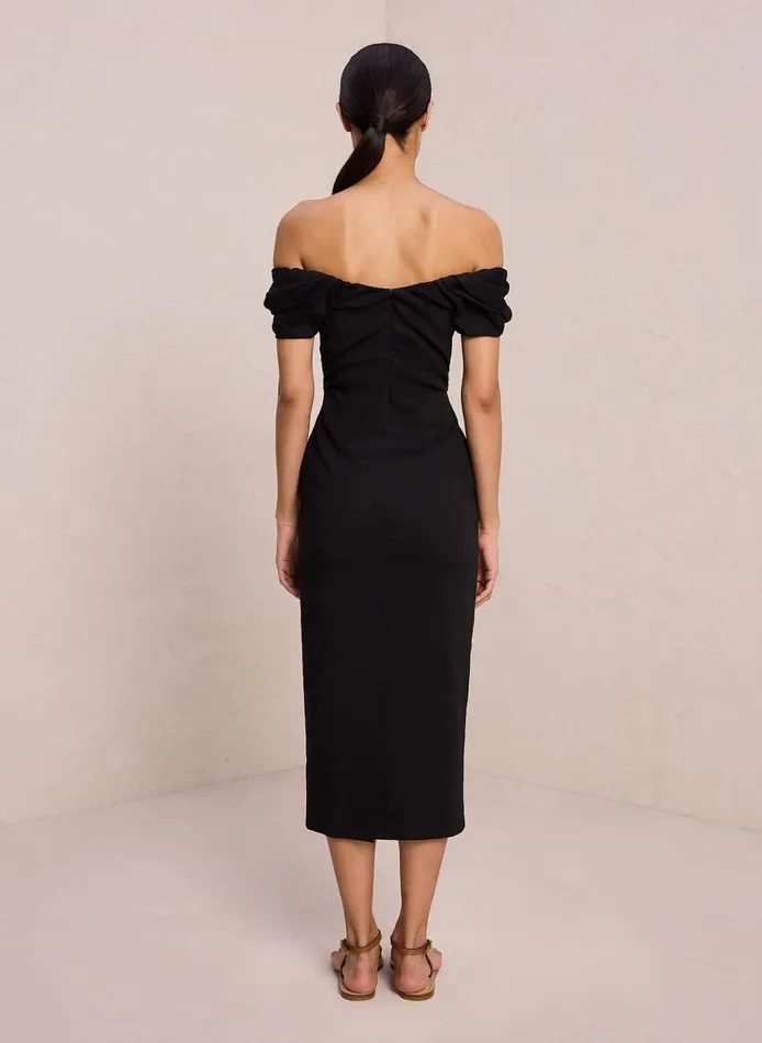 Women Dresses ALC Nora Linen Midi Dress Black