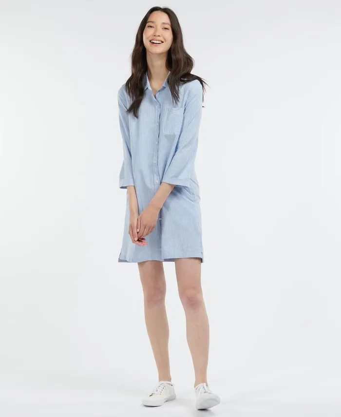 Women Dresses and Skirts Barbour Seaglow Dress Chambray Stripe Women Dresses and Skirts Barbour Seaglow Dress Chambray Stripe
