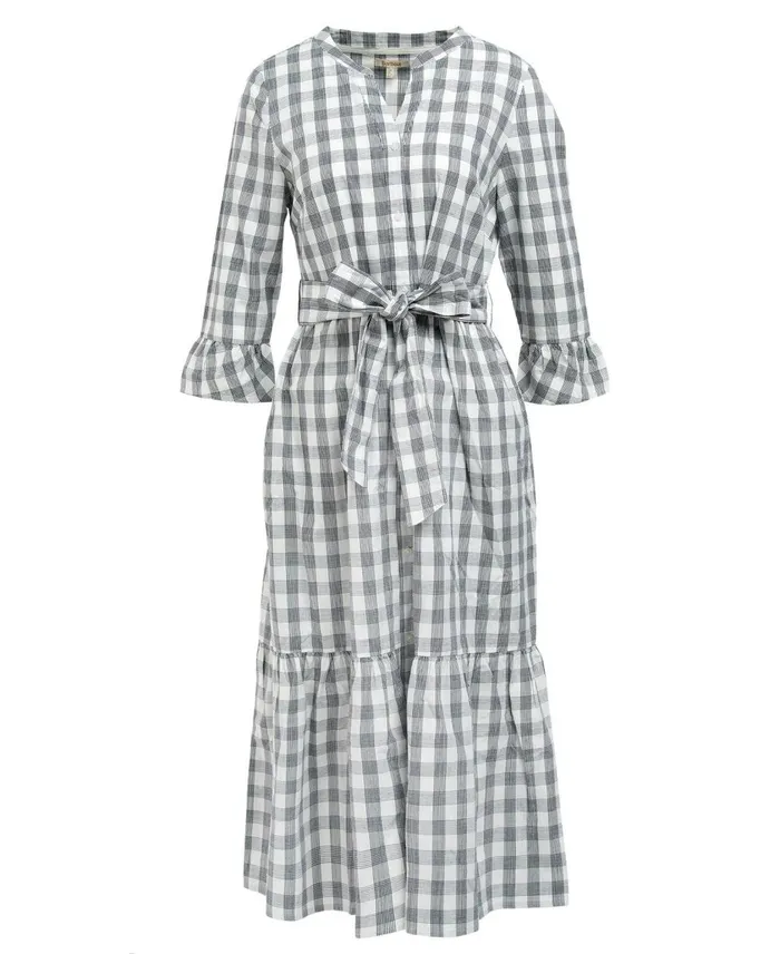 Women Dresses and Skirts Barbour Seamills Midi Dress Navy Check Women Dresses and Skirts Barbour Seamills Midi Dress Navy Check