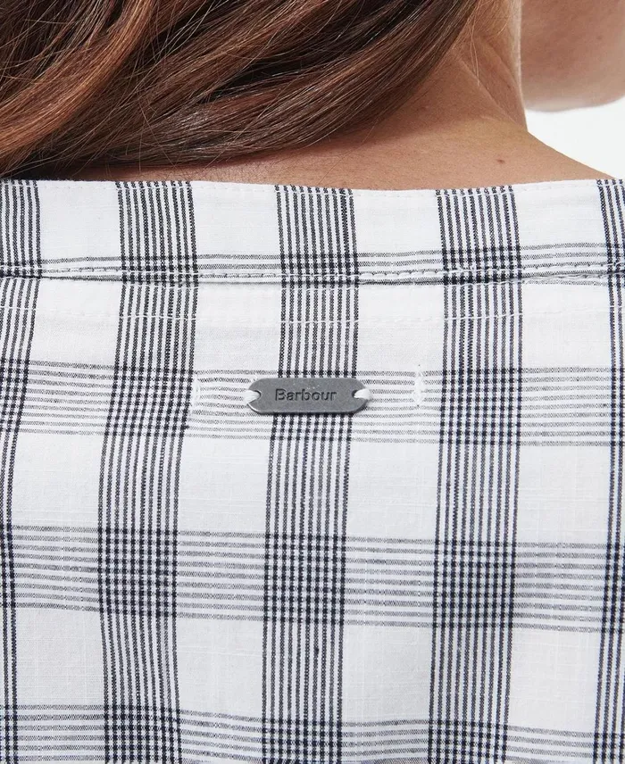 Women Dresses and Skirts Barbour Seamills Midi Dress Navy Check Women Dresses and Skirts Barbour Seamills Midi Dress Navy Check