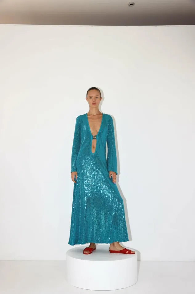 Women Dresses DODO BAR OR Jullie Dress Turquoise