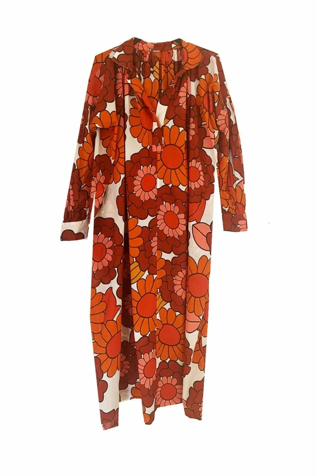 Women Dresses DODO BAR OR Vyan Kaftan Lulu Orange Print