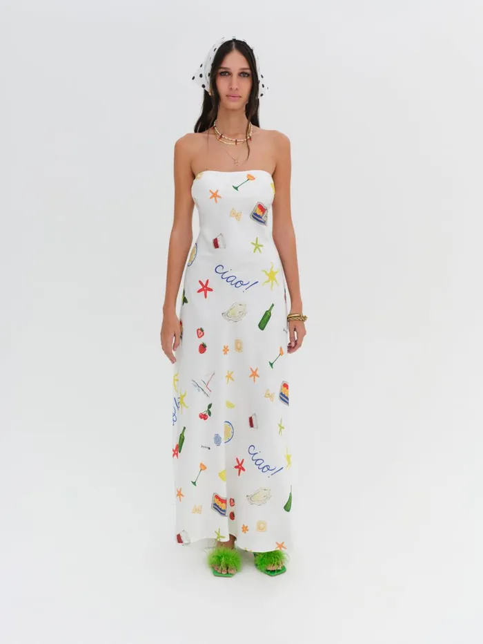 Women Dresses For Love and Lemons Carla Strapless Maxi Dress Multi