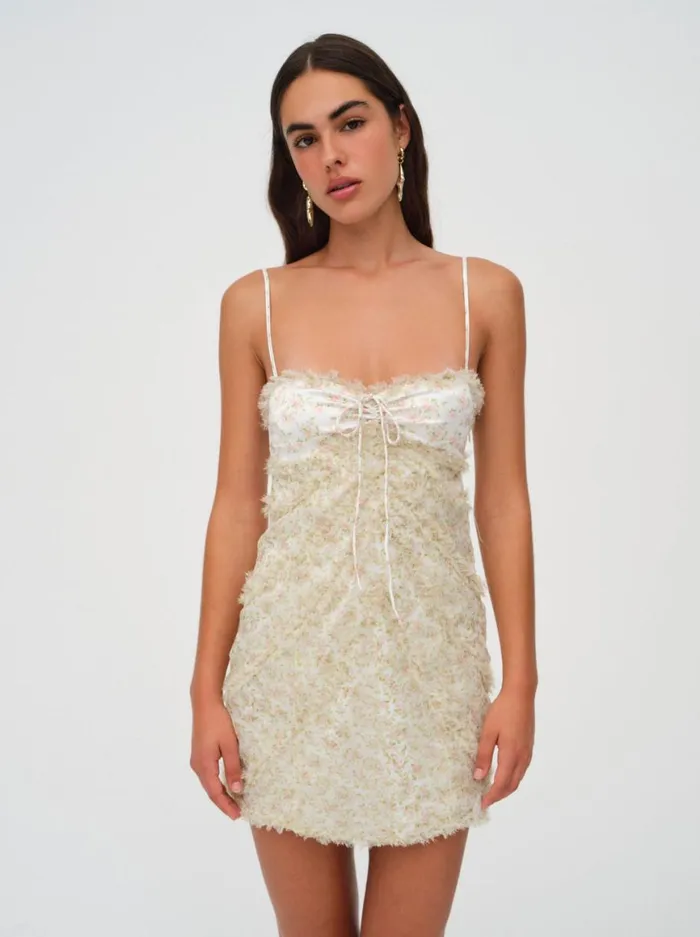 Women Dresses For Love and Lemons Chania Mini Dress Yellow