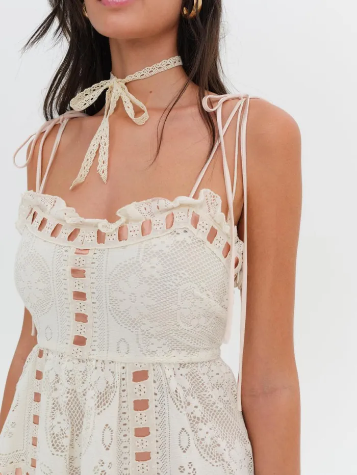 Women Dresses For Love and Lemons Charlotte Maxi Dress Beige Women Dresses For Love and Lemons Charlotte Maxi Dress Beige