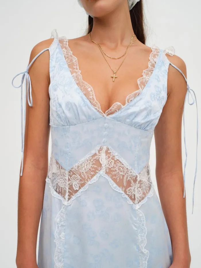 Women Dresses For Love and Lemons Hattie Jacquard Maxi Dress Blue Women Dresses For Love and Lemons Hattie Jacquard Maxi Dress Blue