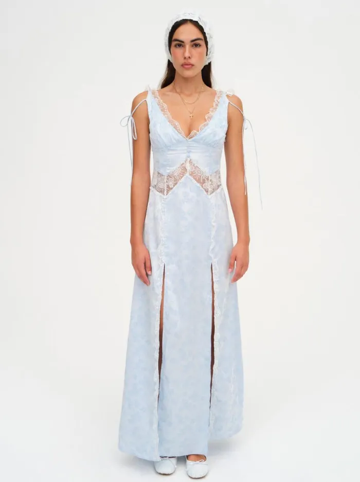 Women Dresses For Love and Lemons Hattie Jacquard Maxi Dress Blue Women Dresses For Love and Lemons Hattie Jacquard Maxi Dress Blue