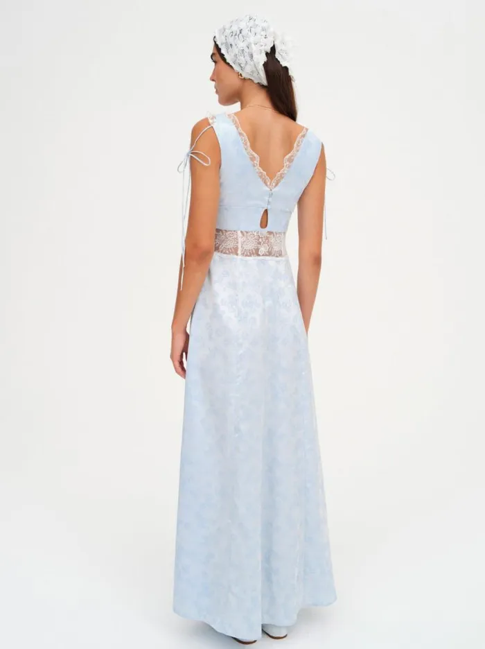 Women Dresses For Love and Lemons Hattie Jacquard Maxi Dress Blue Women Dresses For Love and Lemons Hattie Jacquard Maxi Dress Blue
