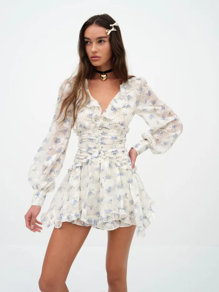 Women Dresses For Love and Lemons Jayleen Mini Dress Blue Women Dresses For Love and Lemons Jayleen Mini Dress Blue