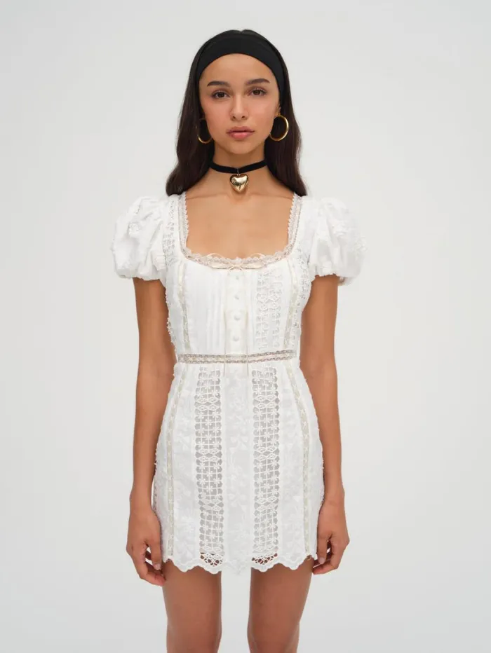Women Dresses For Love and Lemons Tracy Mini Dress White