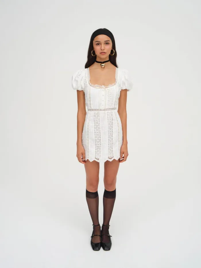 Women Dresses For Love and Lemons Tracy Mini Dress White Women Dresses For Love and Lemons Tracy Mini Dress White