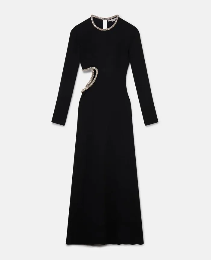 Women Dresses Stella McCartney Crystal CutOut Evening Gown Black