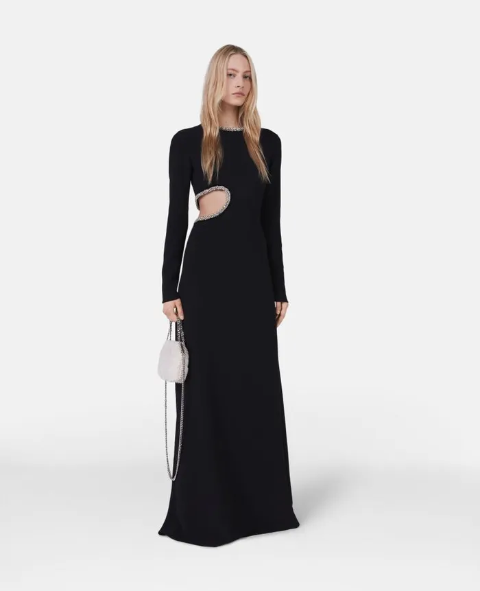 Women Dresses Stella McCartney Crystal CutOut Evening Gown Black