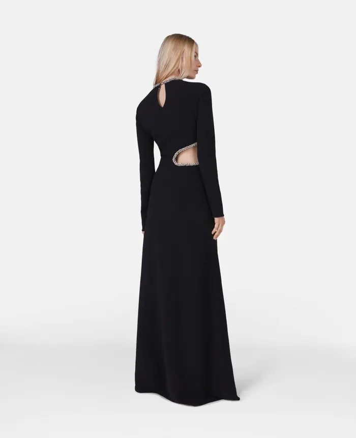 Women Dresses Stella McCartney Crystal CutOut Evening Gown Black