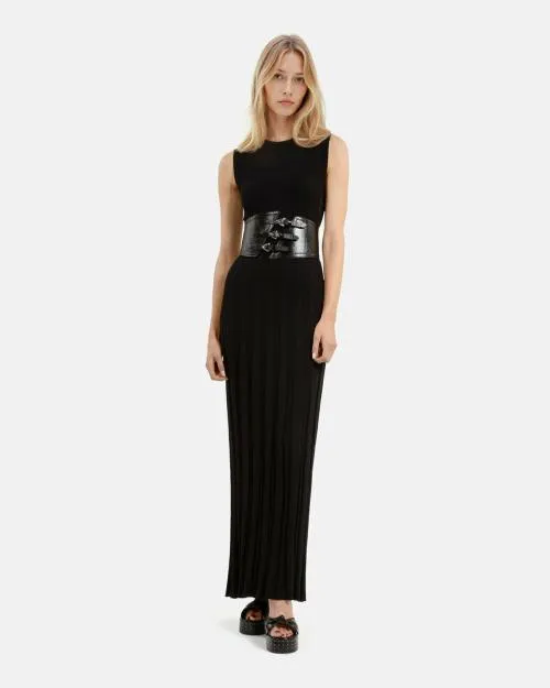Women Dresses The Kooples Long Black Mesh Dress Black