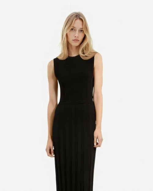 Women Dresses The Kooples Long Black Mesh Dress Black