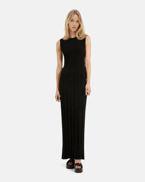 Women Dresses The Kooples Long Black Mesh Dress Black