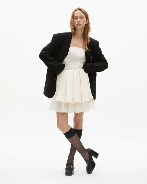 Women Dresses The Kooples Short Ecru Bustier Dress Ecru