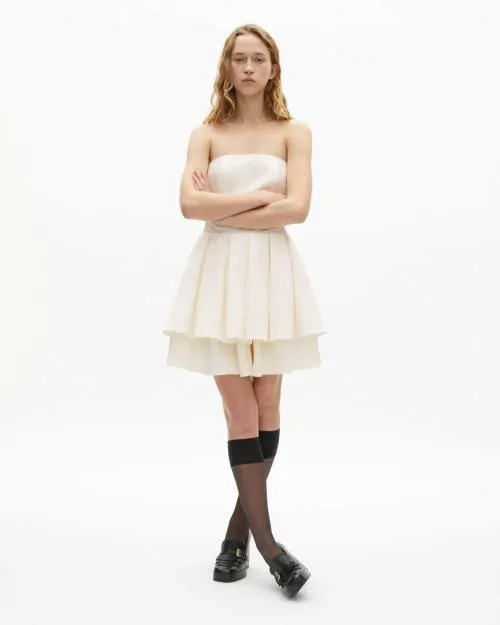 Women Dresses The Kooples Short Ecru Bustier Dress Ecru