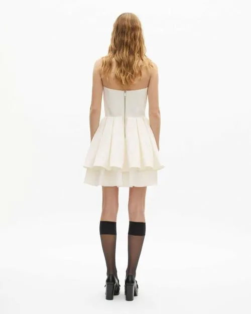 Women Dresses The Kooples Short Ecru Bustier Dress Ecru