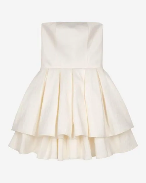 Women Dresses The Kooples Short Ecru Bustier Dress Ecru