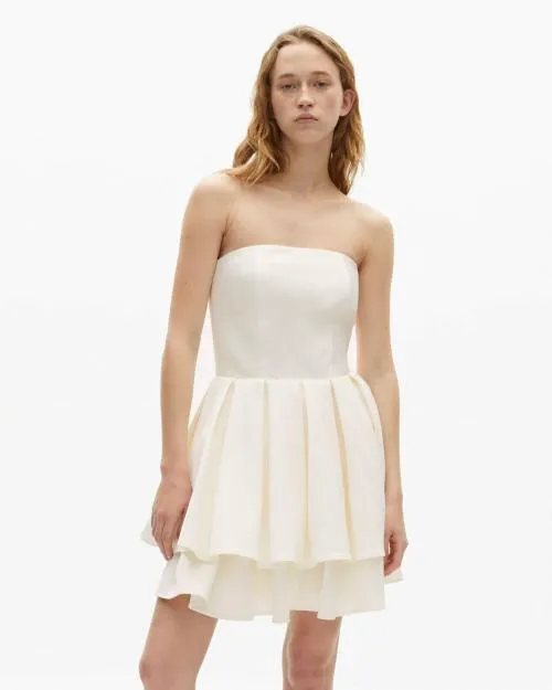Women Dresses The Kooples Short Ecru Bustier Dress Ecru