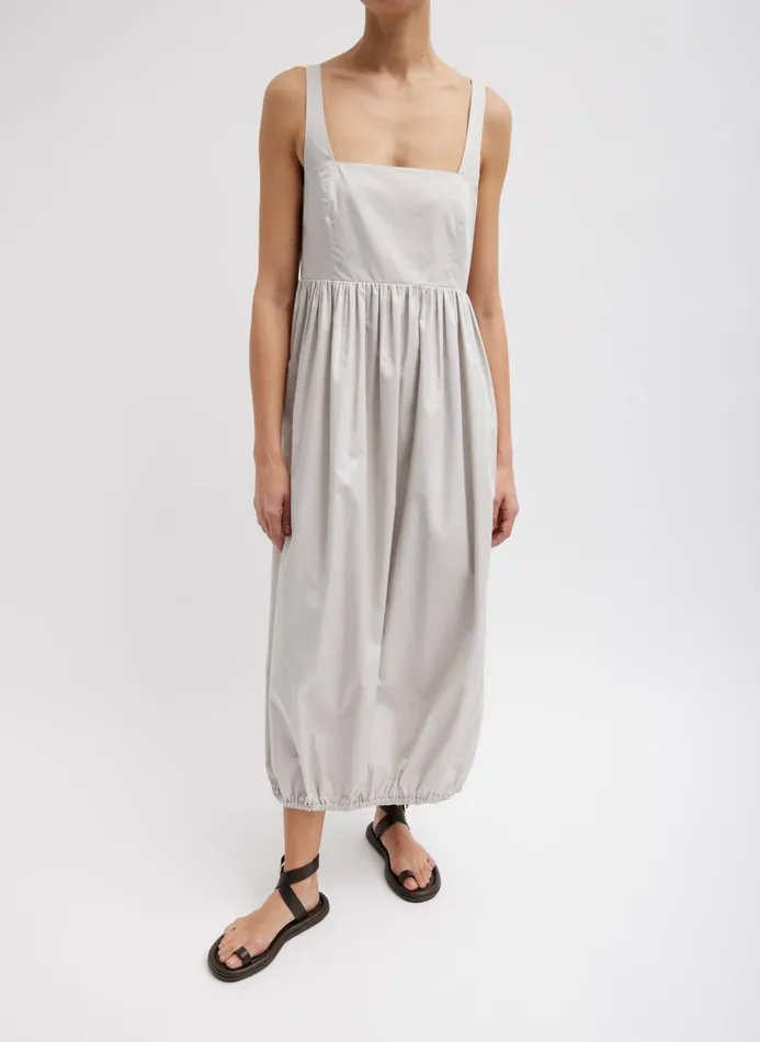 Women Dresses Tibi Eco Poplin Square Neck Sculpted Dress Stone