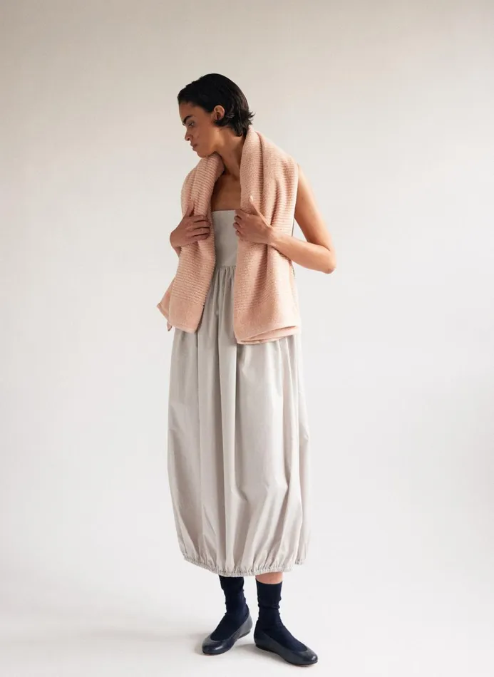 Women Dresses Tibi Eco Poplin Square Neck Sculpted Dress Stone