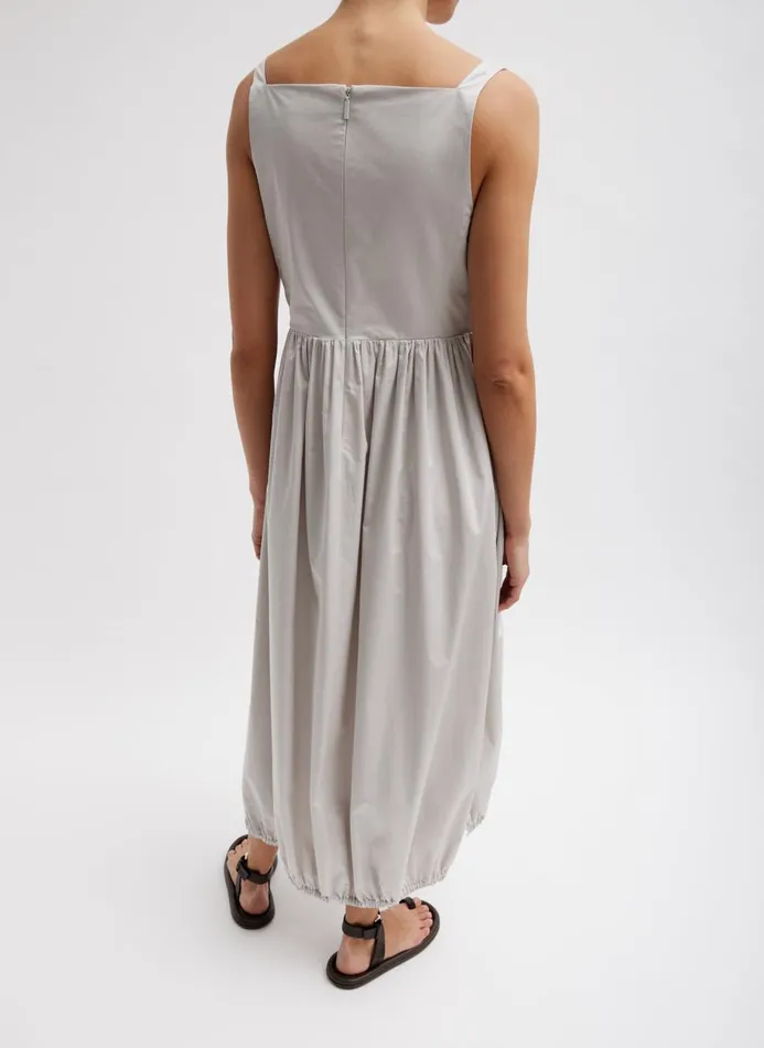 Women Dresses Tibi Eco Poplin Square Neck Sculpted Dress Stone