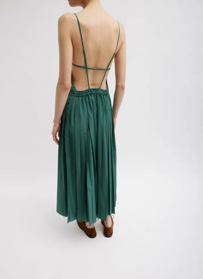 Women Dresses Tibi Italian Sporty Nylon Overall Dress Dark Hunter Green