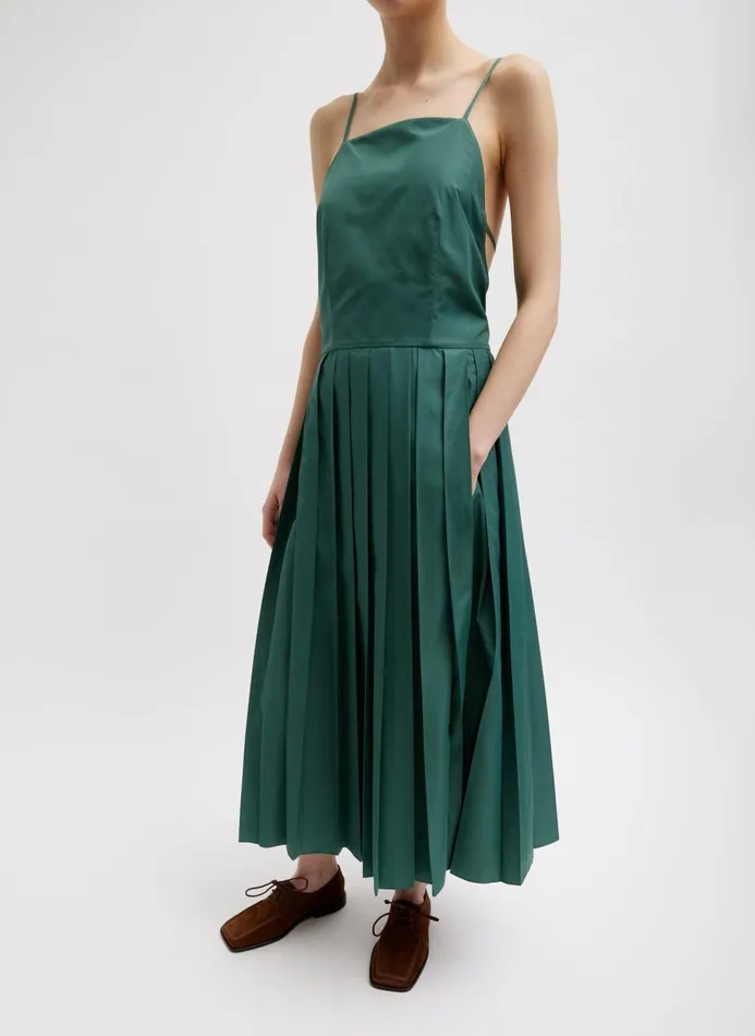 Women Dresses Tibi Italian Sporty Nylon Overall Dress Dark Hunter Green