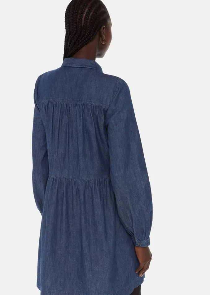 Women Dresses Whistles Dark Denim Winnie Chambray Denim Dress
