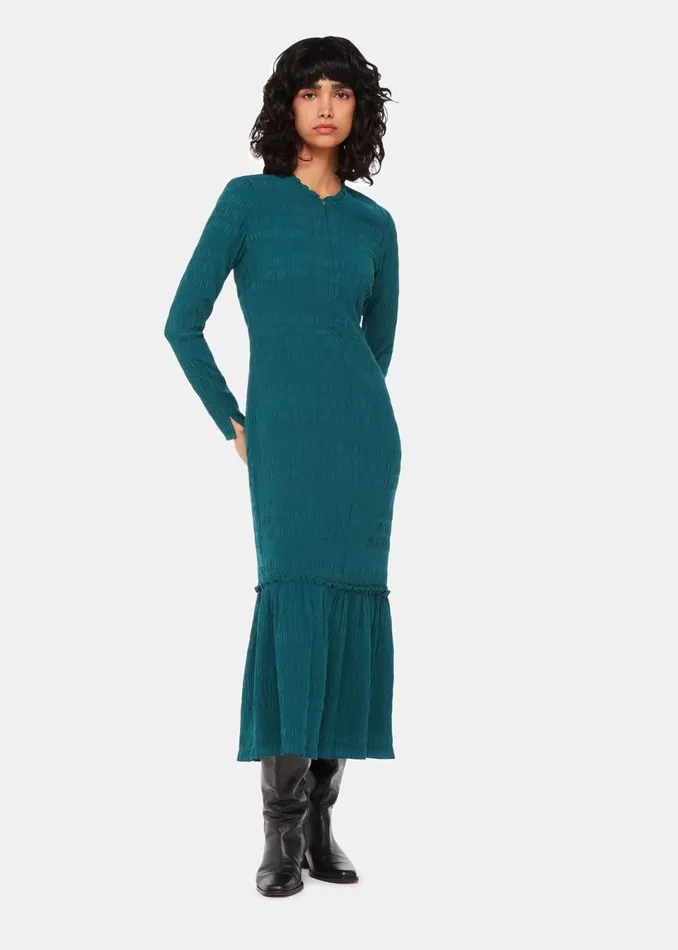 Women Dresses Whistles Green Mila Textured Dress