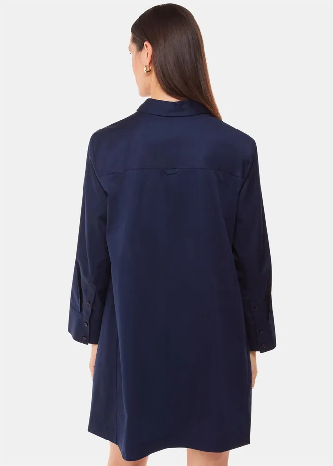 Women Dresses Whistles Navy Lara Cotton Shirt Dress