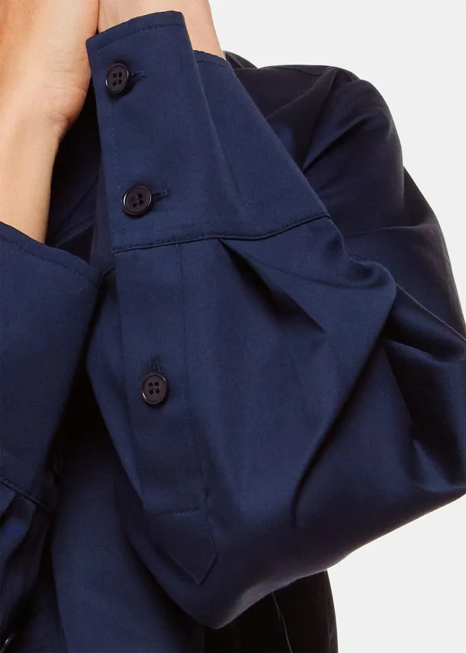 Women Dresses Whistles Navy Lara Cotton Shirt Dress