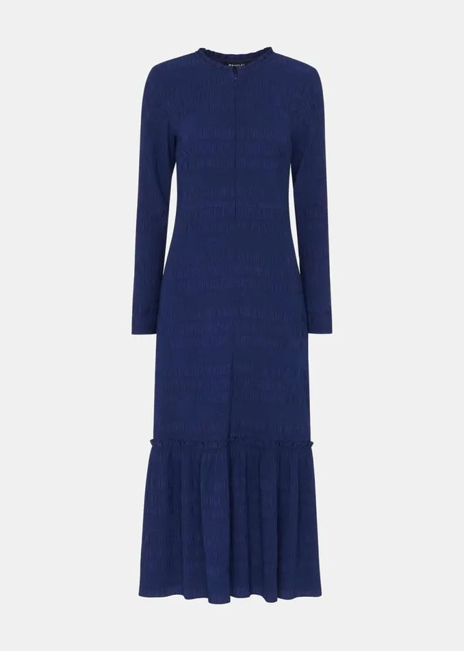 Women Dresses Whistles Navy Mila Textured Dress