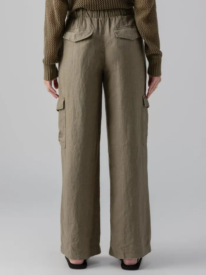 Women Drift Linen Cargo SemiHigh Rise Pant Burnt Olive Sanctuary Clothing Pants