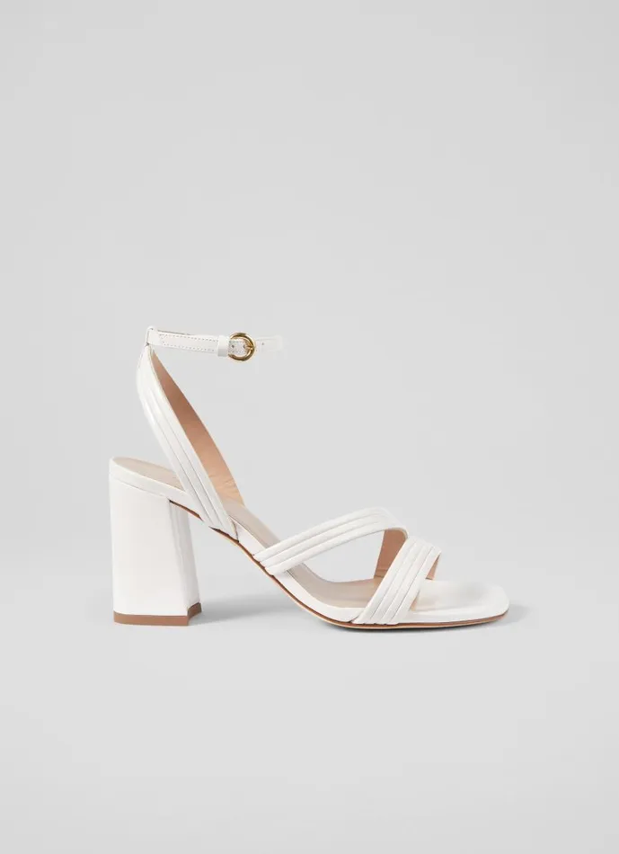 Women Edita Pearl Strap Block Heel Pearl LKBennett Sandals
