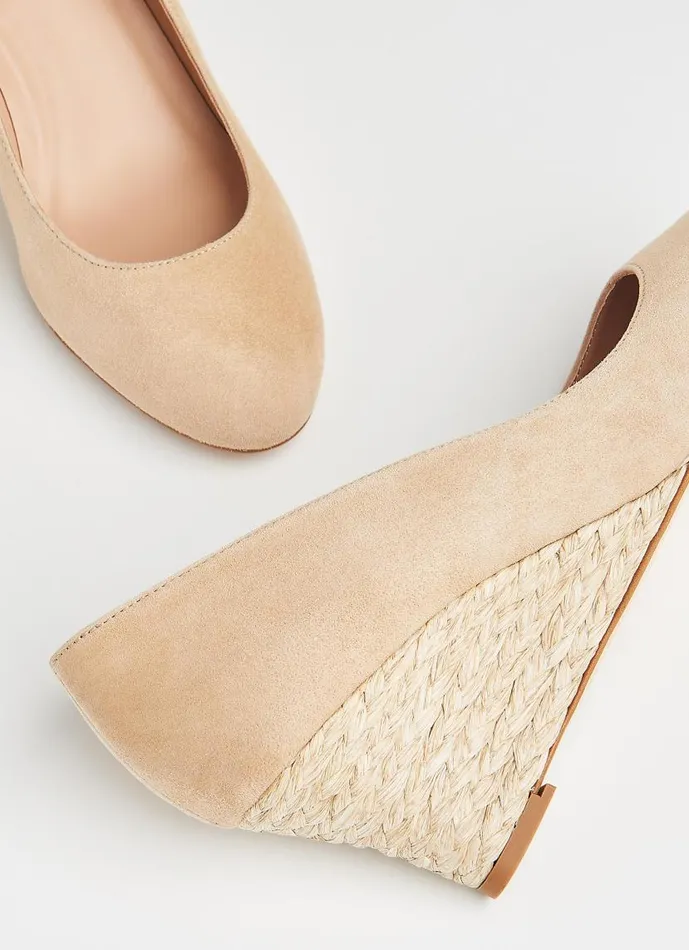 Women Eevi Beige Suede Espadrille Wedges Beige LKBennett Court Shoes Women Eevi Beige Suede Espadrille Wedges Beige LKBennett Court Shoes