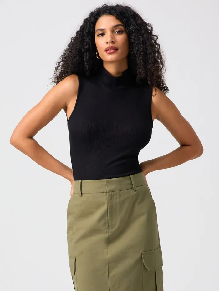 Women Essential Sleeveless Mock Neck Tank Black Sanctuary Clothing Tees and Tops Women Essential Sleeveless Mock Neck Tank Black Sanctuary Clothing Tees and Tops