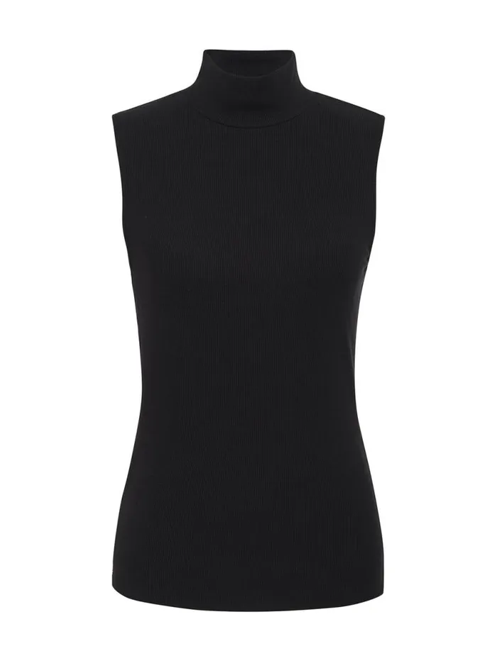 Women Essential Sleeveless Mock Neck Tank Black Sanctuary Clothing Tees and Tops Women Essential Sleeveless Mock Neck Tank Black Sanctuary Clothing Tees and Tops