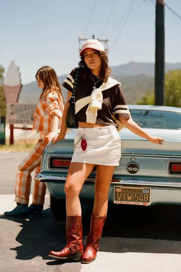 Women Essex Painter Mini Skirt Egret White Brixton Dresses and Skirts