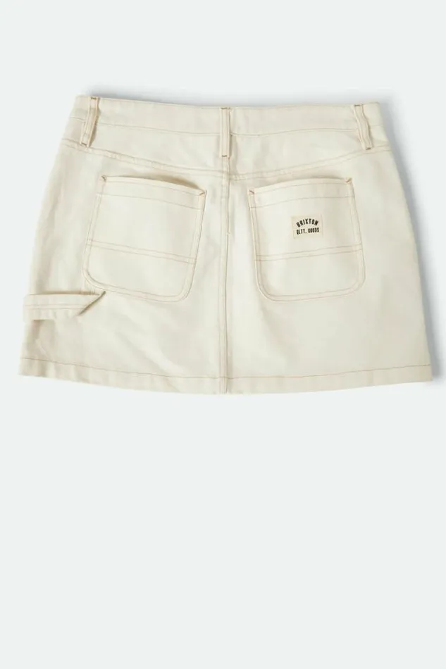 Women Essex Painter Mini Skirt Egret White Brixton Dresses and Skirts
