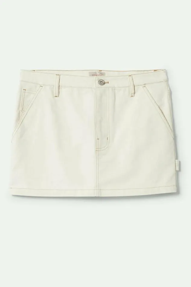 Women Essex Painter Mini Skirt Egret White Brixton Dresses and Skirts