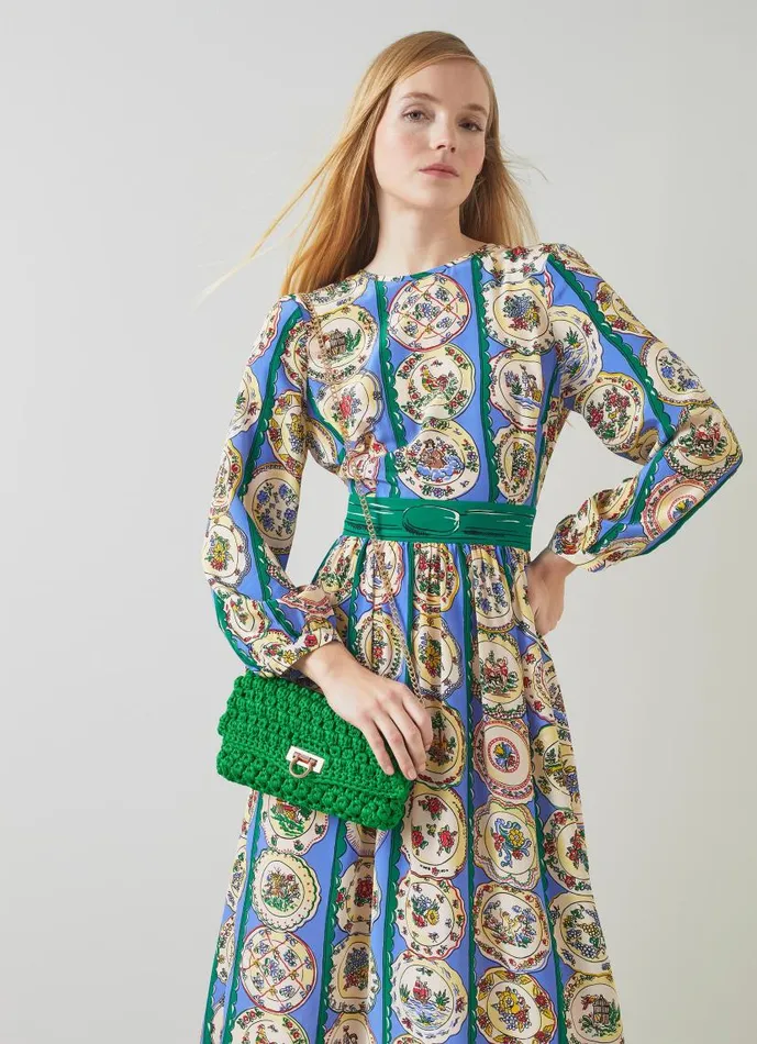 Women Essie Green Woven Fabric Clutch LKBennett Clutch Bags Women Essie Green Woven Fabric Clutch LKBennett Clutch Bags