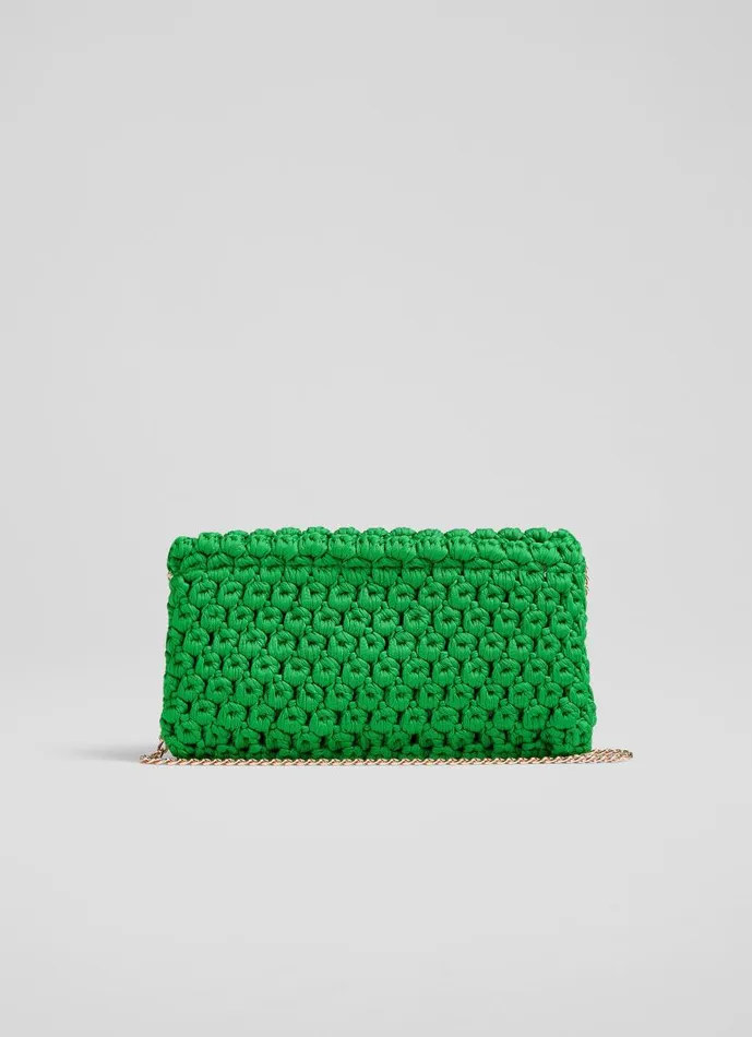Women Essie Green Woven Fabric Clutch LKBennett Clutch Bags Women Essie Green Woven Fabric Clutch LKBennett Clutch Bags