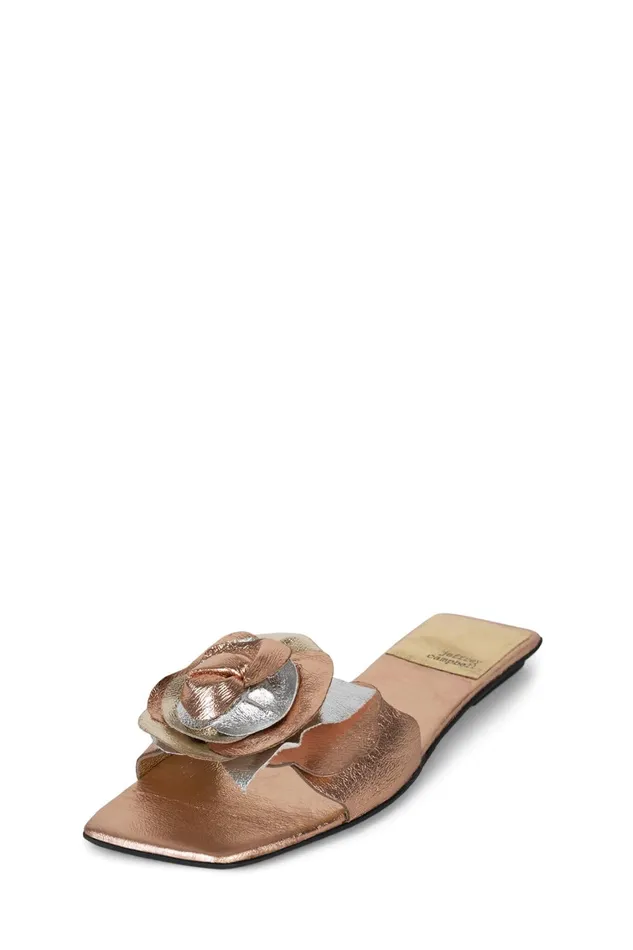 Women Flat Jeffrey Campbell BOUQUET Green Bronze Multi