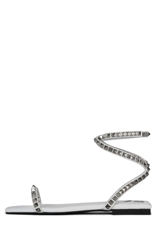 Women Flat Jeffrey Campbell LUXOR White Silver